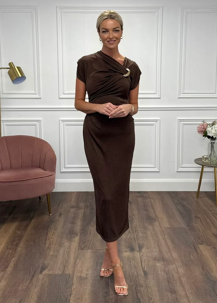 "Darcy" Dress In Brown